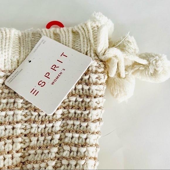 Esprit Slipper Socks in Ivory & Metallic Gold NWT - Picture 3 of 5